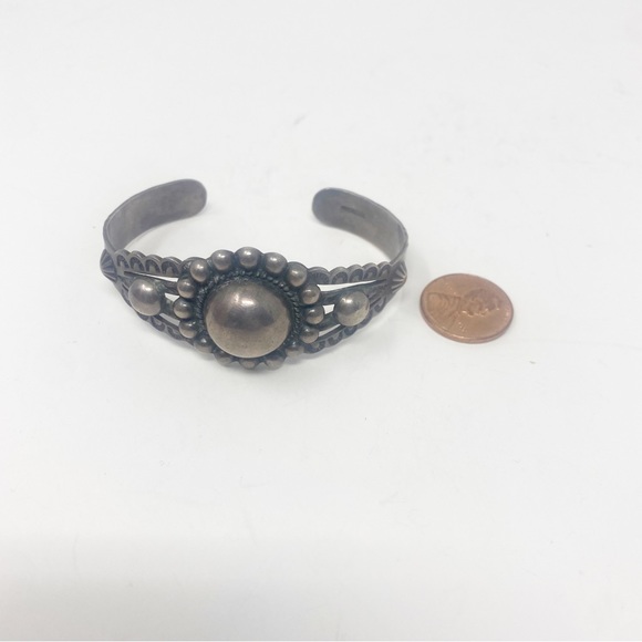 658 Vintage Fred Harvey Era Silver Ingot Cuff Bracelet - Picture 4 of 12